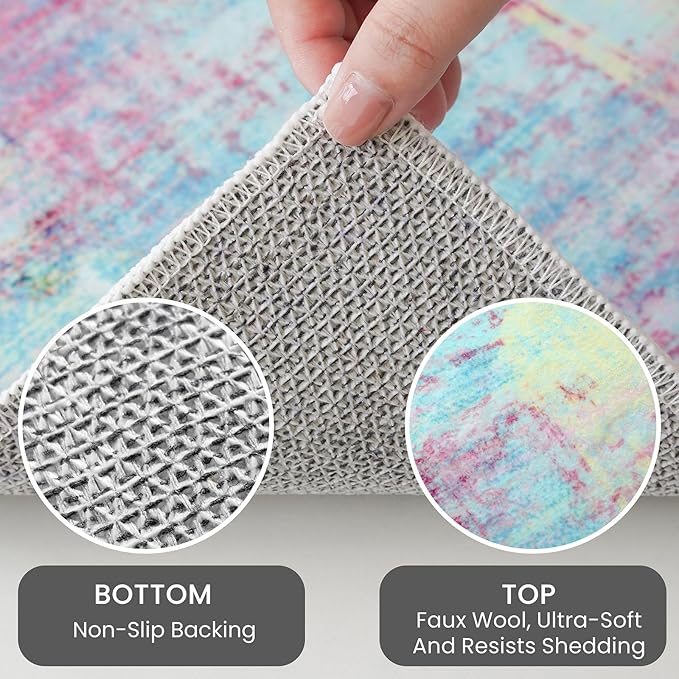 IOHOUZE Round Area Rug 5 Ft Circle Entryway Rugs Round Washable Door Mat Indoor - Image 4