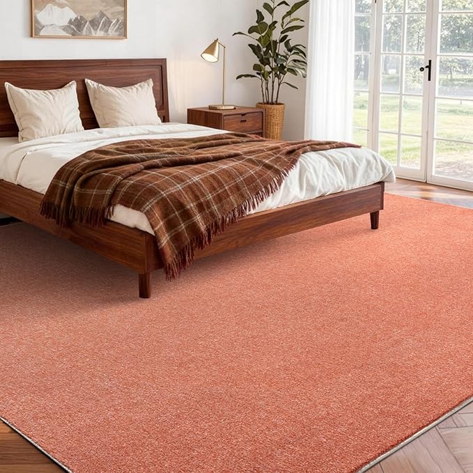FinRèc 6x9 Washable Area Rugs for Bedroom Living Room, Low Pile Thin Rug Solid - Image 2