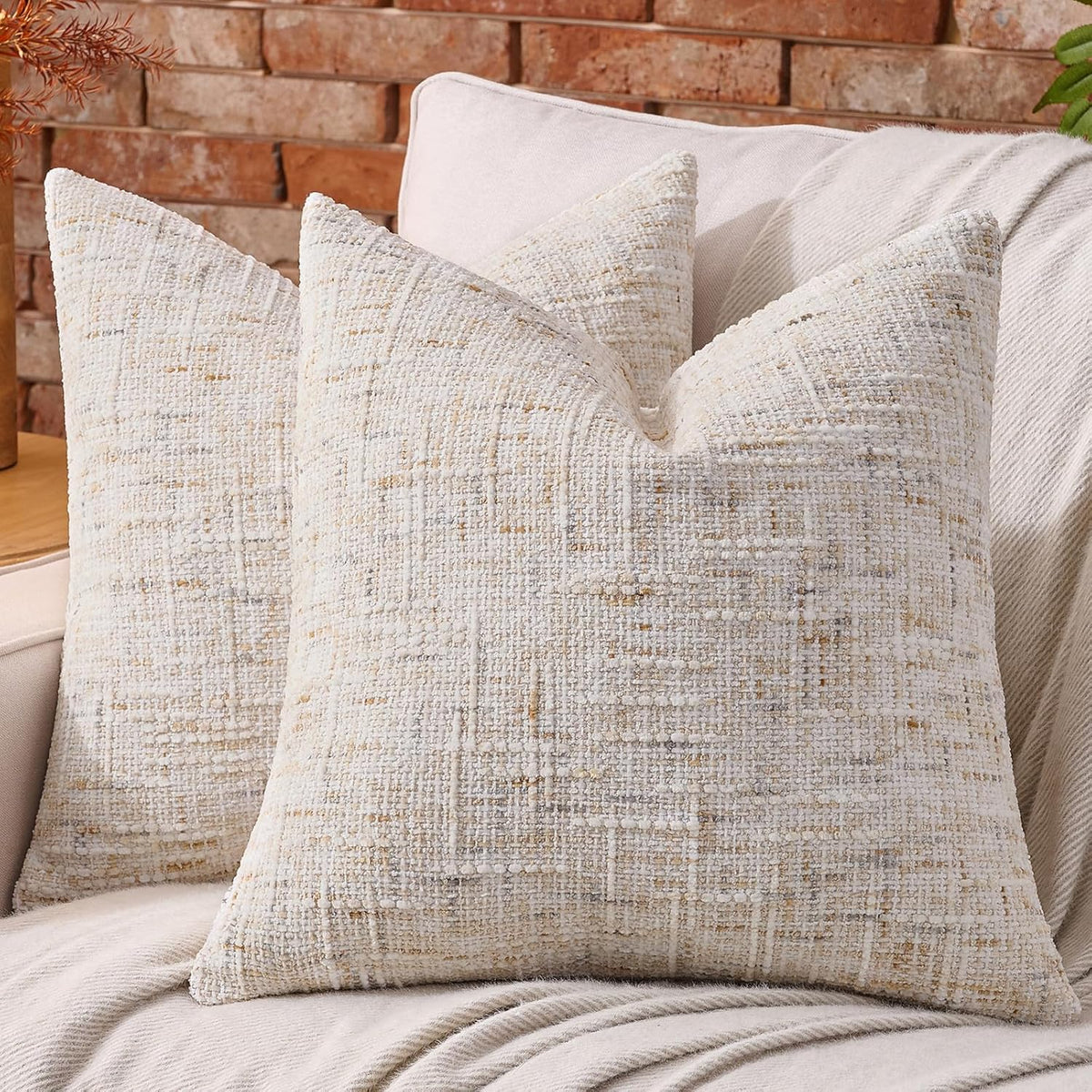pack of 2 chenille textured throw pillow cover, main product view