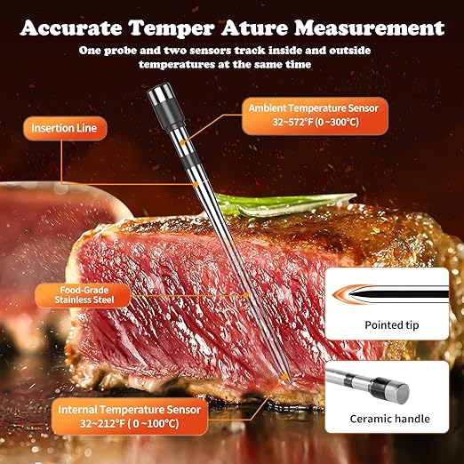 Wireless Meat Thermometer-Multi Sensors Digital Food Thermometer - Image 2