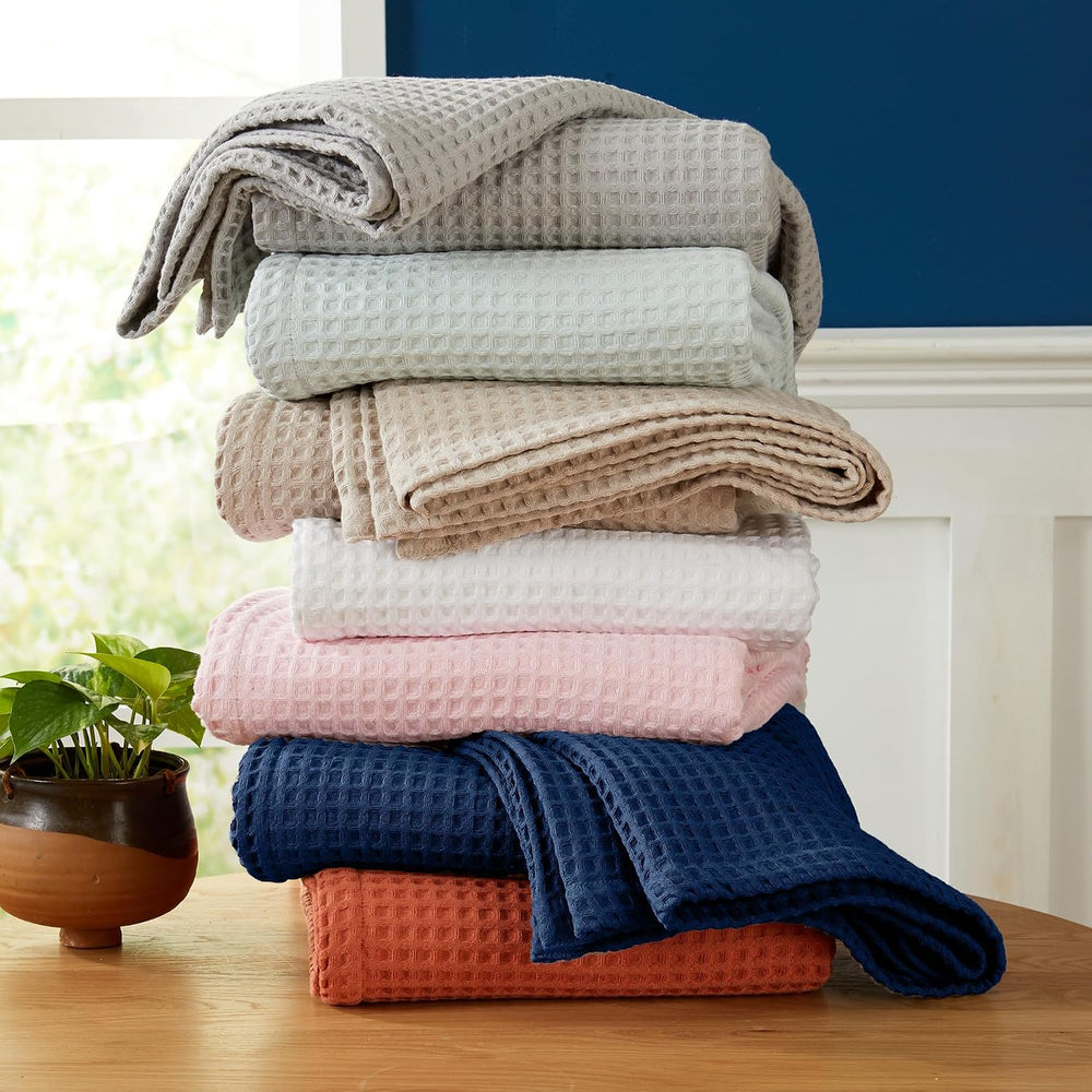 100% Cotton Waffle Weave Bed Blanket | Soft, Breathable, and Lightweight Blan...
