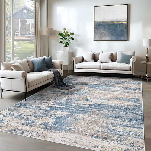 6x9 Area Rugs for Living Room, Washable Modern Abstract Large Area Rug Neutral by XLUEZ