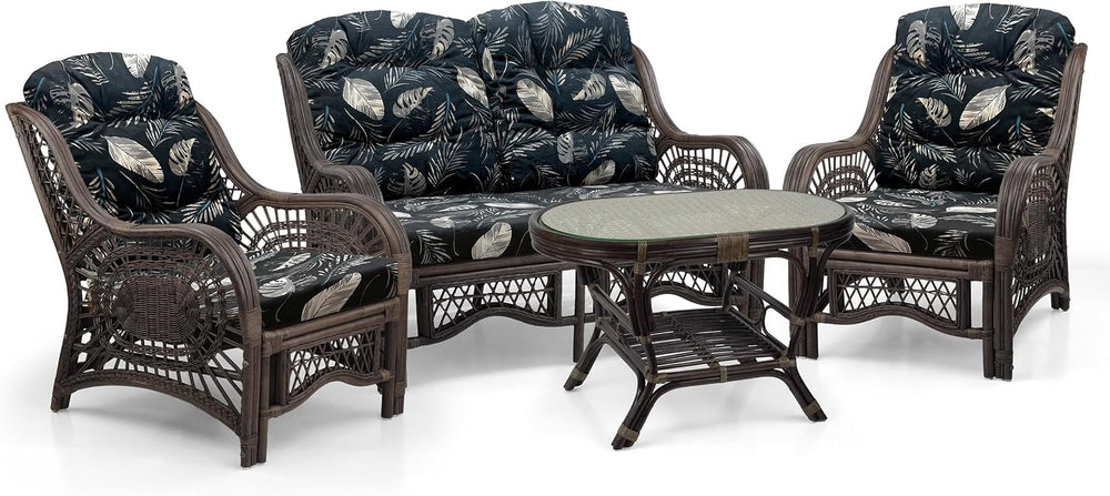 Malibu Lounge Living Accent Armchair Natural Rattan Wicker Handmade Design, D...