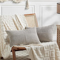 Fancy Homi 2 Packs Neutral Grey Lumbar Decorative Throw Pillow Covers 20x28 Inch by Fancy+Homi