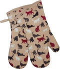 Oven Mitts Gloves 1 Pair Heat Resistant 480 ℉ Non Slip Clear Silicone Printed by REDLMLDETA