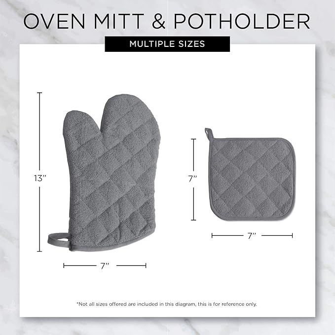 DII Basic Terry Collection 100% Cotton Quilted, Oven Mitt, 2 Piece - Image 10