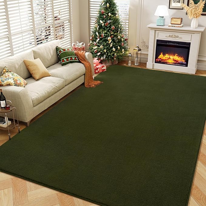 Amearea Large Modern Area Rugs for Bedroom Living Room, 6x9 Feet Olive Green - Image 8