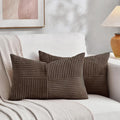 Fancy Homi 2 Packs Dark Brown Lumbar Decorative Throw Pillow Covers 14x24 Inch by Fancy+Homi