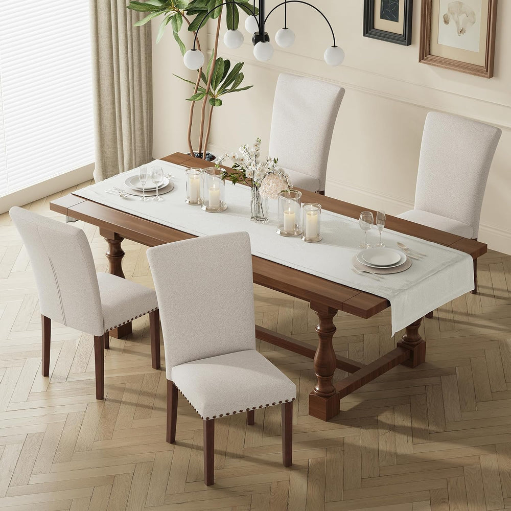 COLAMY Upholstered Parsons Dining Chairs Set of 2, Fabric Dining Room Kitchen...