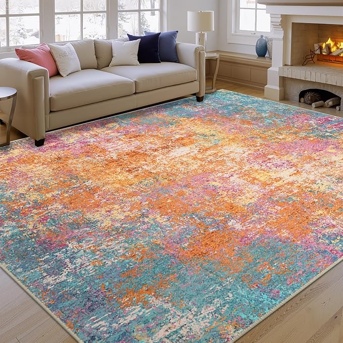 Washable Area Rugs 6'x9' Non-Slip Modern Abstract Soft - Image 9