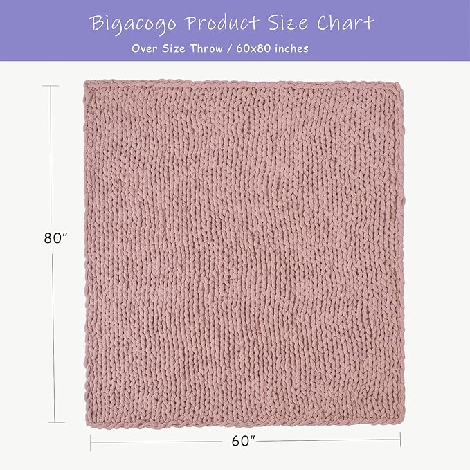 Bigacogo Chunky Knit Throw Blanket
