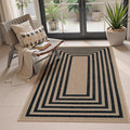 Lahome Enfys Modern Geometric Easy Jute Outdoor Rug, 3x5 Black Washable Kitchen by Lahome