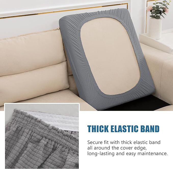 Water Repellent Couch Cushion Covers, High Stretch Sofa Cushion Slipcovers - Image 4