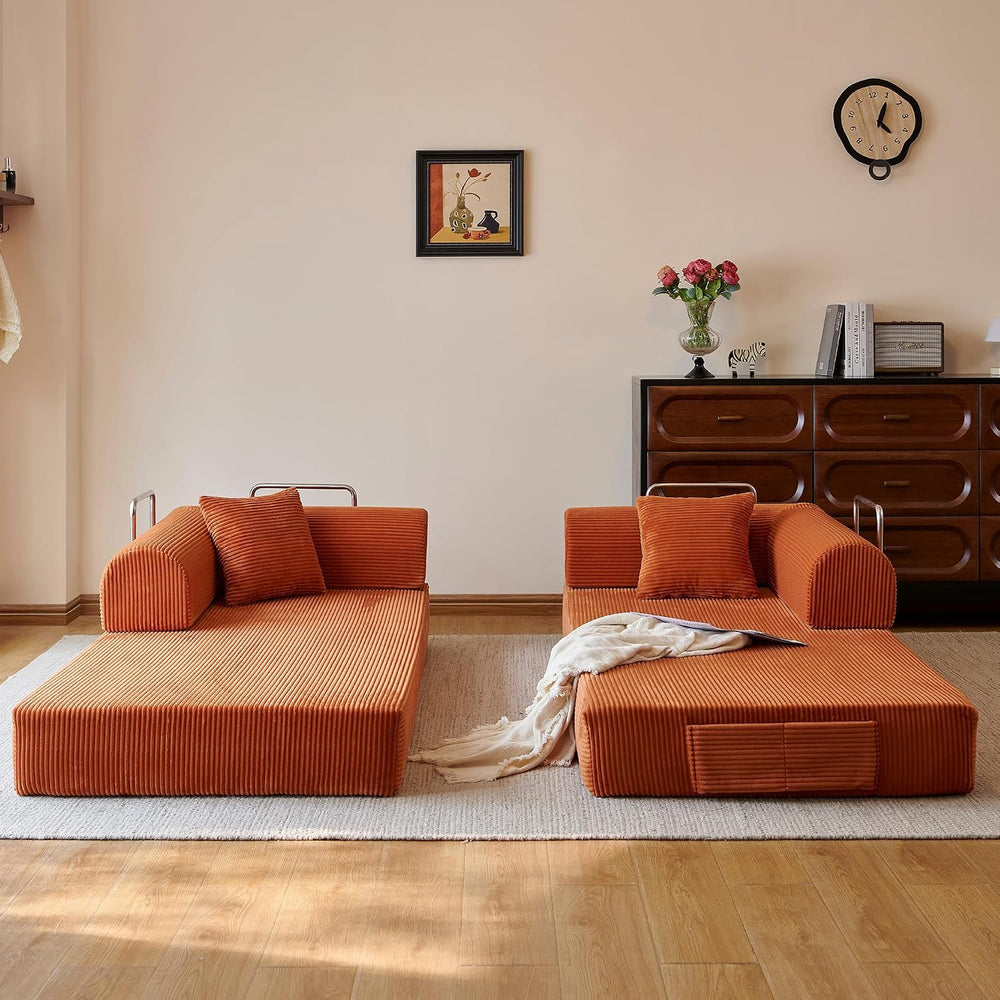 Eafurn 4-in-1 Boneless Convertible Sofa Bed, 79" Folding Mattress Couch ...