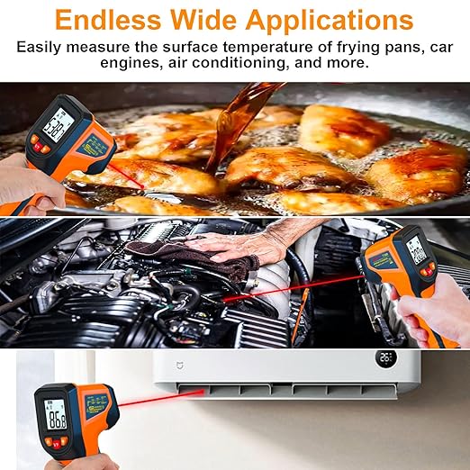 Laser Infrared Thermometer Non-Contact Digital Temperature Gun, -58℉～1112℉ IR - Image 6