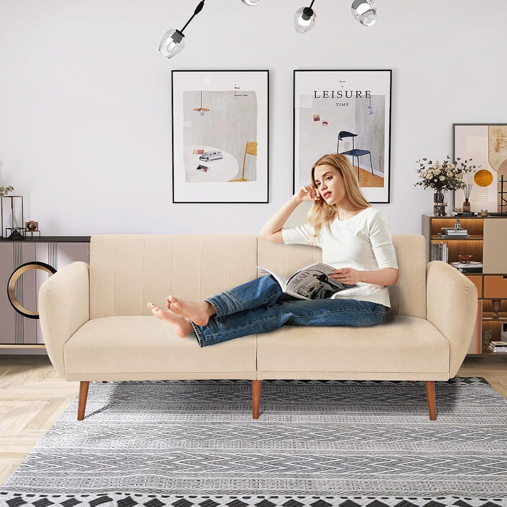 Furnimart 81" Futon Sofa Bed, 3-Way Convertible Sleeper Sofa, Modern Lov...