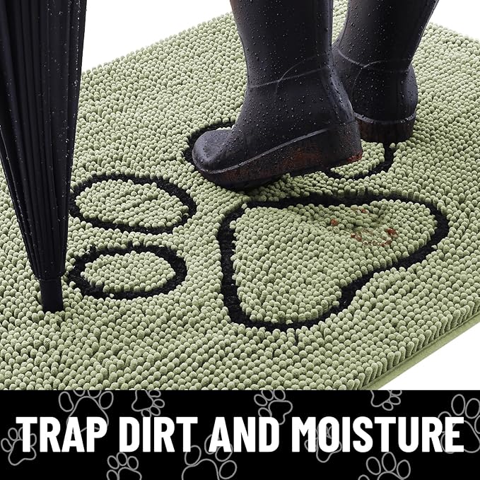 Smiry Dog Door Mat for Muddy Paws, Absorbent Dirt Trapper Non Slip Quick Dry - Image 2
