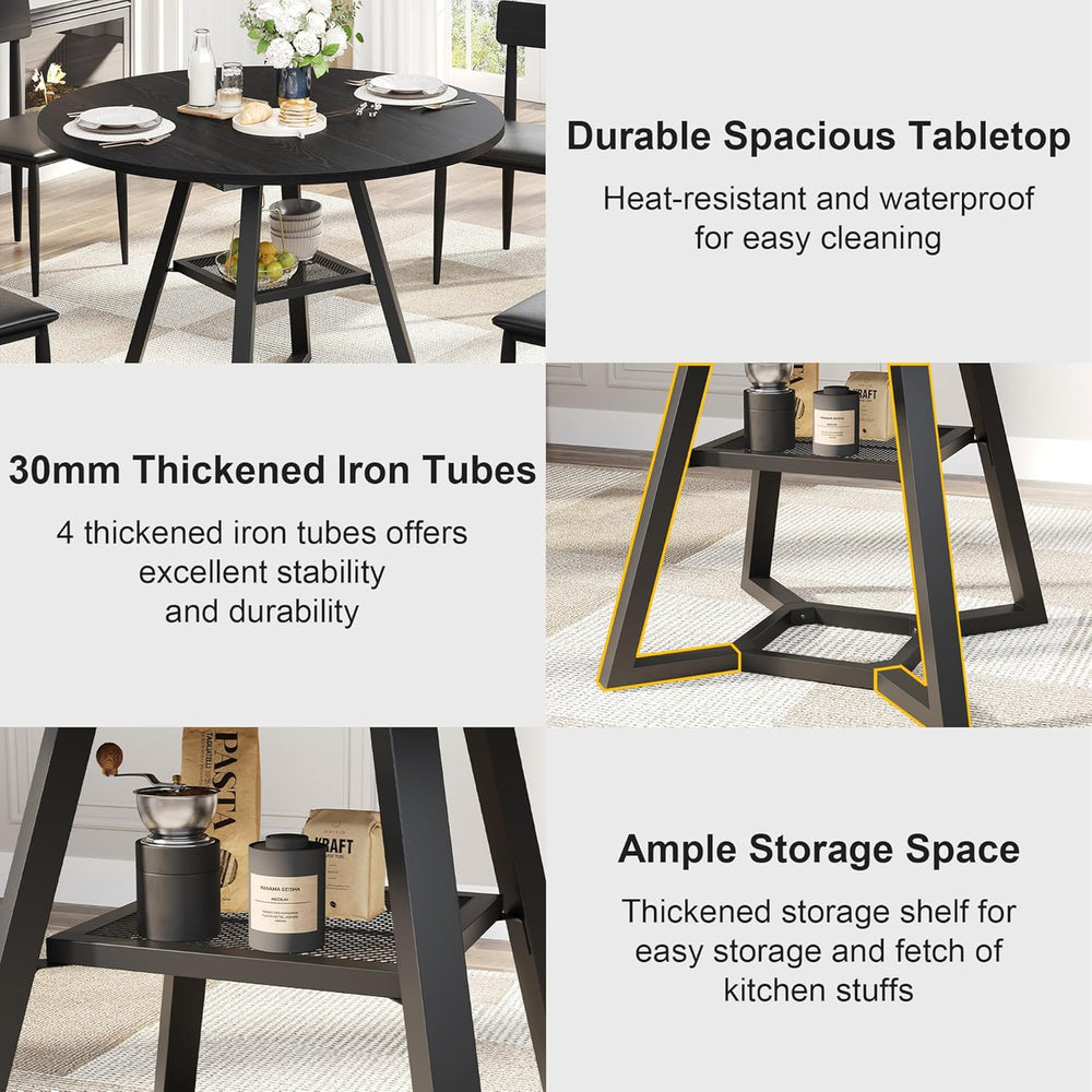 knoworld 47" Round Dining Table for 4, Kitchen Tables Dining Room Circle...