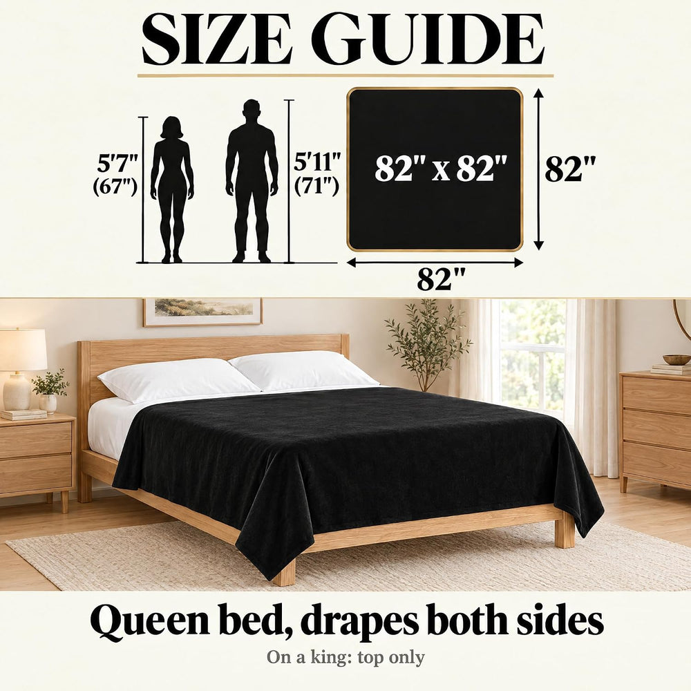 Waterproof Blanket for Bed King Size (82"x 82") Soft Reversible Plu...
