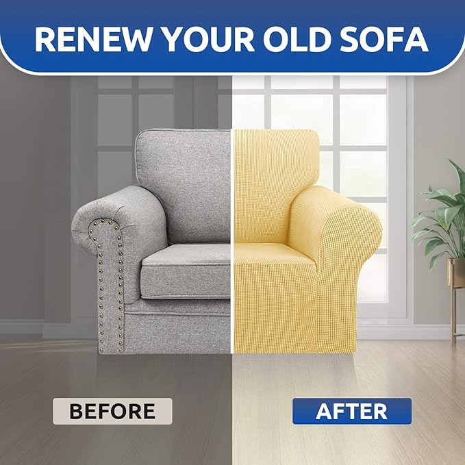 KEKUOU Stretch Single Sofa Slipcover 1 Piece Couch Sofa Cover Furniture - Image 7
