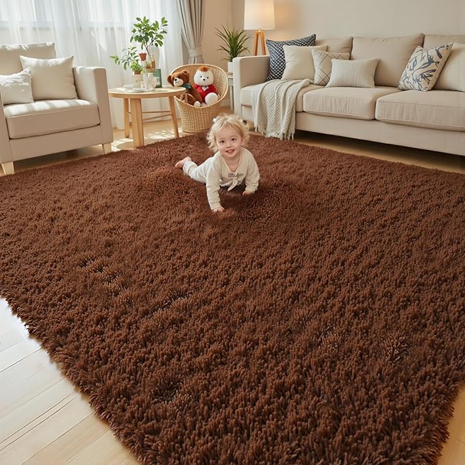8x10 Area Rugs for Living Room Bedroom, Large Area Rug Shaggy Carpet Soft Plush by Junhejiamei
