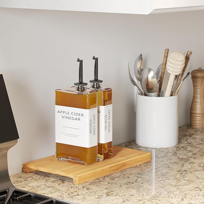 New England Stories Kitchen Cooking Oil Dispenser Set, Olive Oil and Vinegar - Image 2
