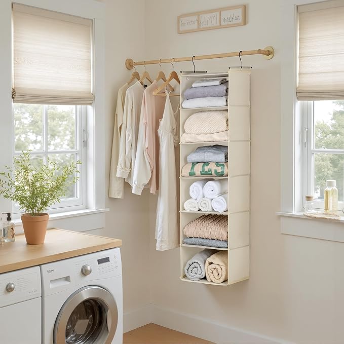 GRANNY SAYS 6 Shelf Hanging Closet Organizers and Storage, Collapsible Closet - Image 8