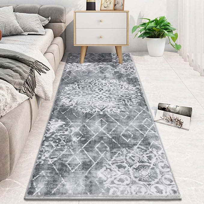 HEBE Hallway Runner Rug 2'x6' Washable Vintage Distressed Area Rugs Non Slip - Image 7