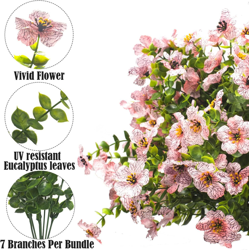 Grunyia Artificial Fake Flowers for Outdoor Spring Decoration, 16 Bundles Fau...