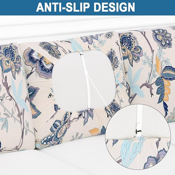 Smiry Printed Couch Cushion Covers, Stretch Soft Couch Covers - Image 4
