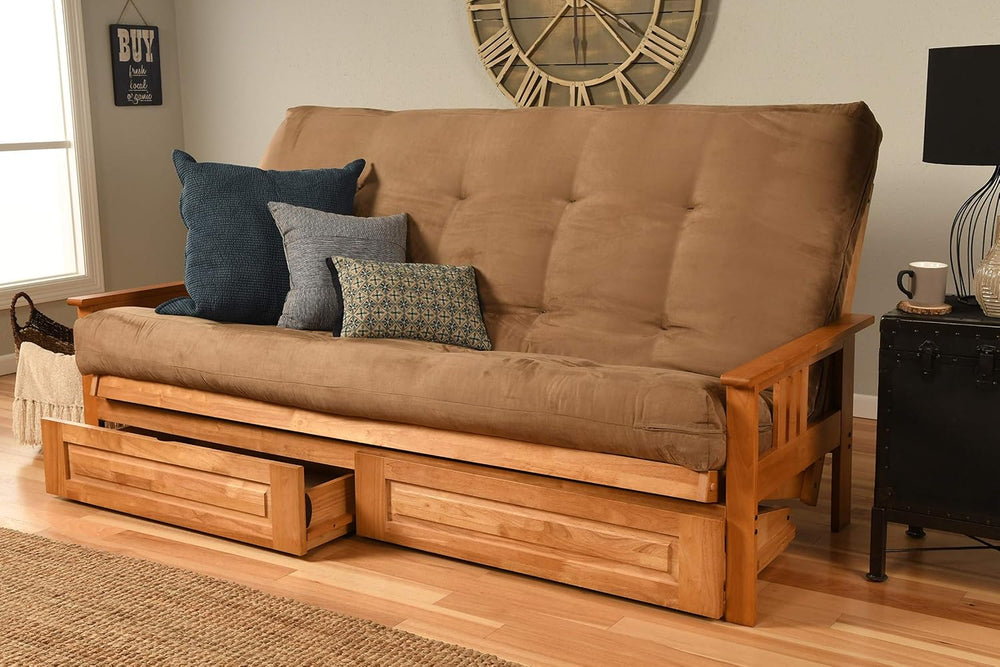 Kodiak Furniture Monterey Queen-size Futon, Storage Drawers, Butternut Finish...
