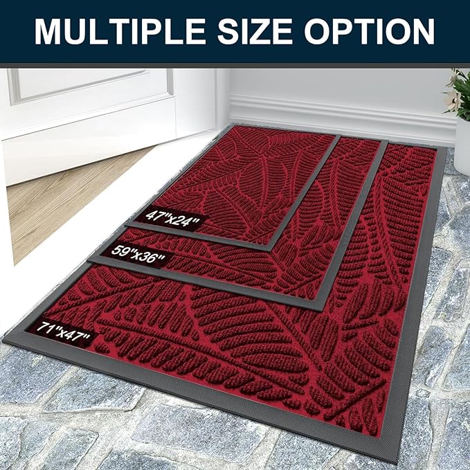 Colorxy Waterproof Doormat, Sturdy Natural Rubber Front Indoor Mat, Non Slip - Image 7