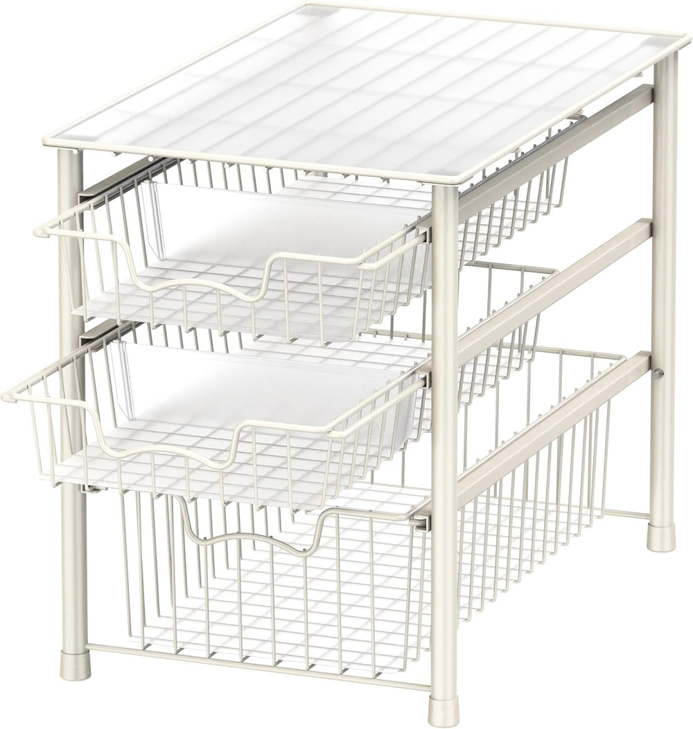Simple Houseware Stackable 3 Tier Sliding Basket Organizer Drawer
