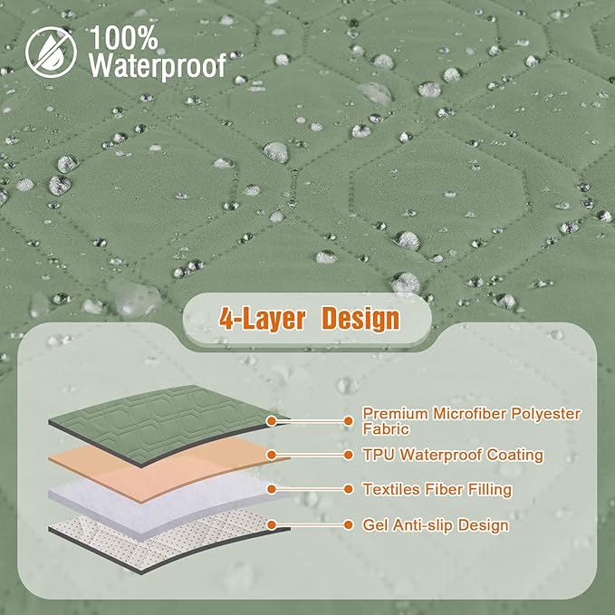VANSOFY Waterproof Recliner Couch Covers, Sofa Covers Non-Slip 1-Piece Washable - Image 6