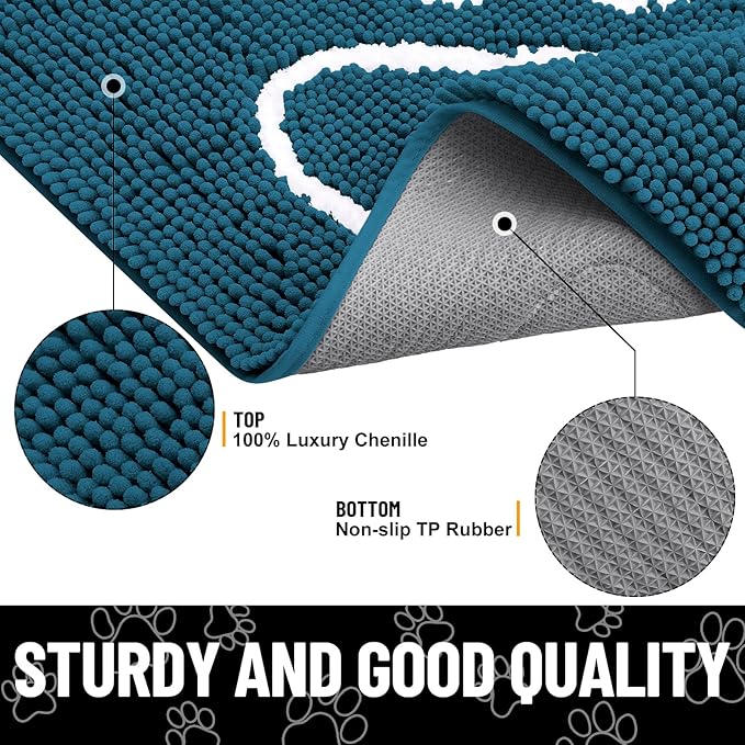 Smiry Dog Door Mat for Muddy Paws, Absorbent Dirt Trapper Non Slip Quick Dry - Image 3