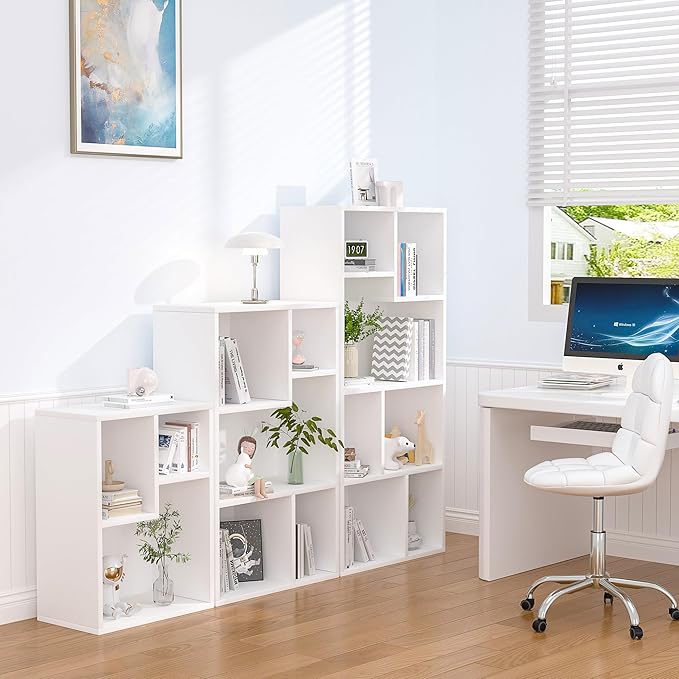 VECELO 3-Cube Small Bookshelf, Modern Bookcases with Shelves Height Up to 12....