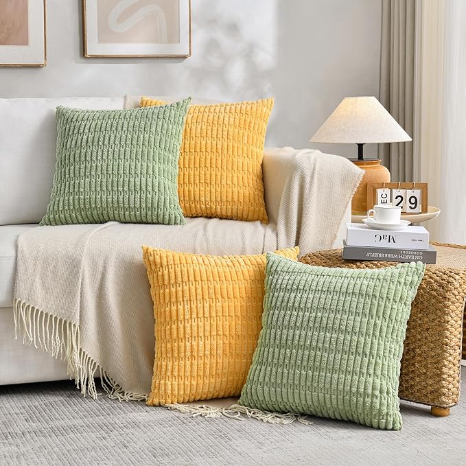 Fancy Homi Set of 4 Spring Boho Decorative Throw Pillow Covers 16x16 Inch - Image 6