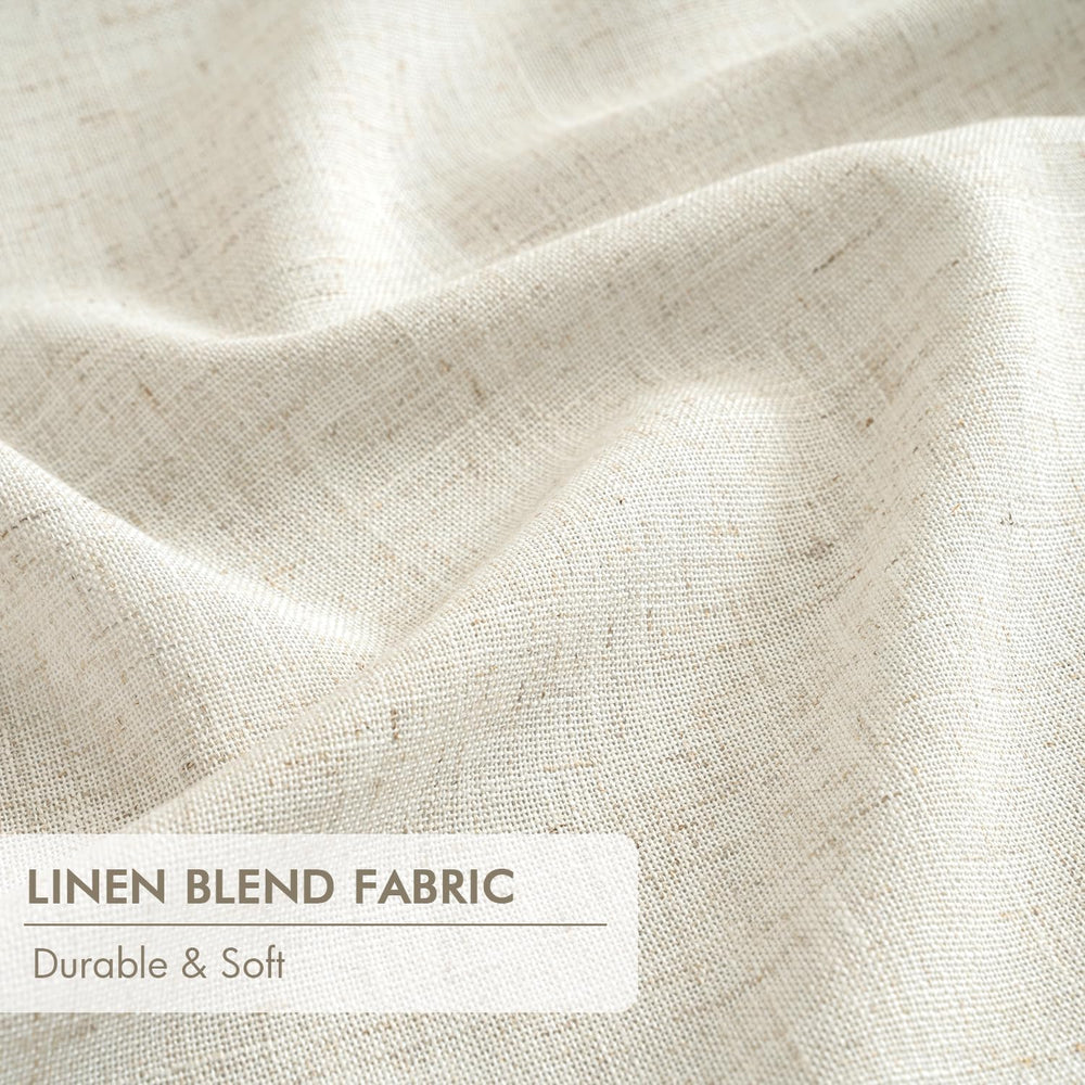 MIULEE Linen Pinch Pleated 100% Blackout Linen Curtains 40x108 Inches