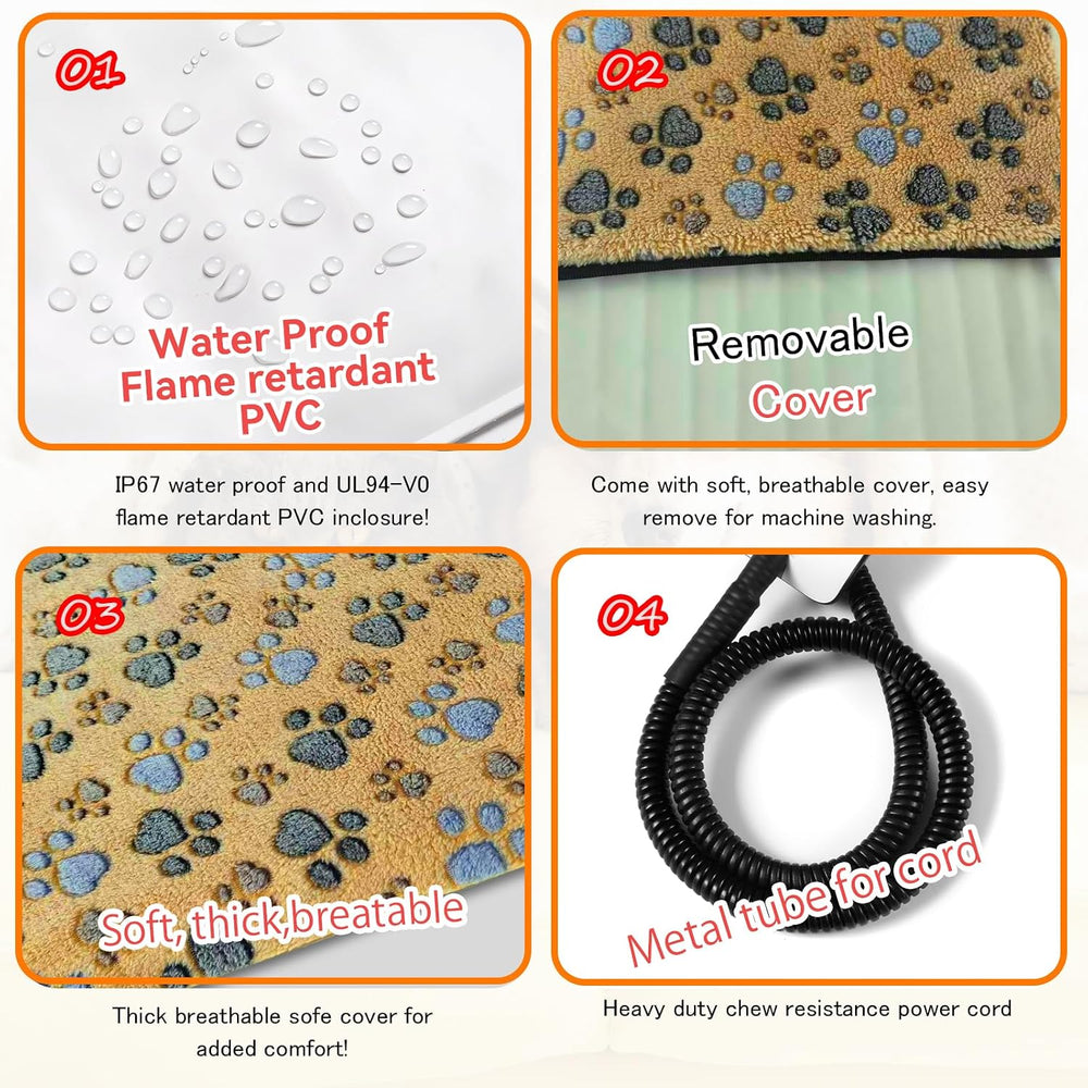 Pet Heating Pad 18X28`` for Dogs Cats with Smart Controller