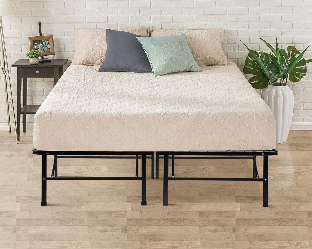 FDW | Foldable Full Size Bed Frame | Metal | Heavy Duty Steel Slats