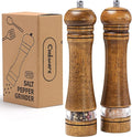 Wooden Salt and Pepper Grinder Set, Premium Oak Wood Salt Grinders Shakers by MJINGMEI