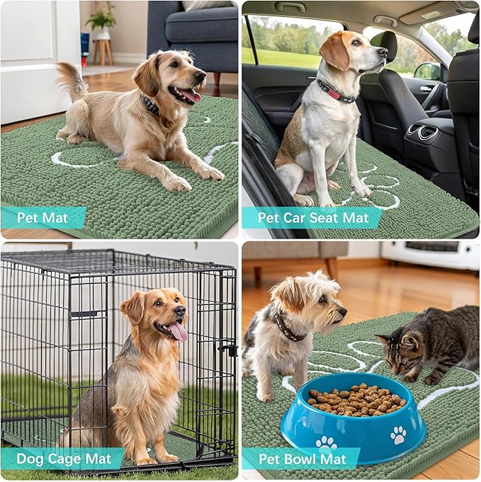 OLANLY Dog Door Mat for Muddy Paws 24x16, Paw Print Design, Absorbs Moisture - Image 7