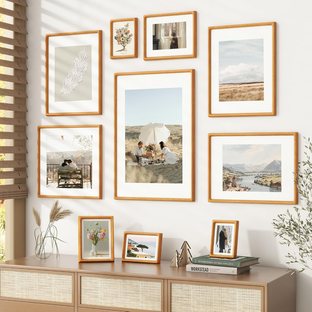 11x14 Picture Frame, USA-Sourced Teak Wood Photo Frames with HD Tempered Glas...