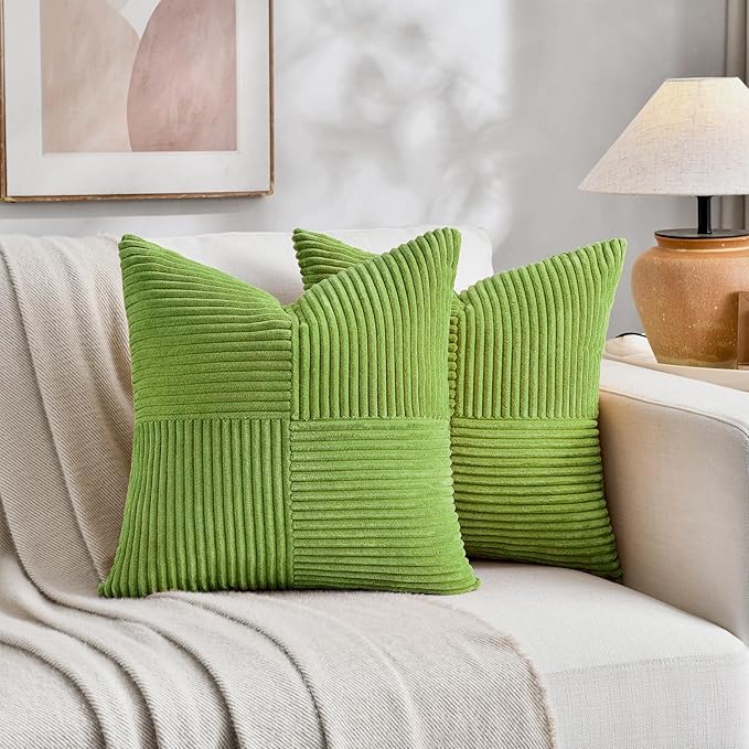 Fancy Homi Set of 2 Lime Green Decorative Throw Pillow Covers 22x22 Inch - Image 5
