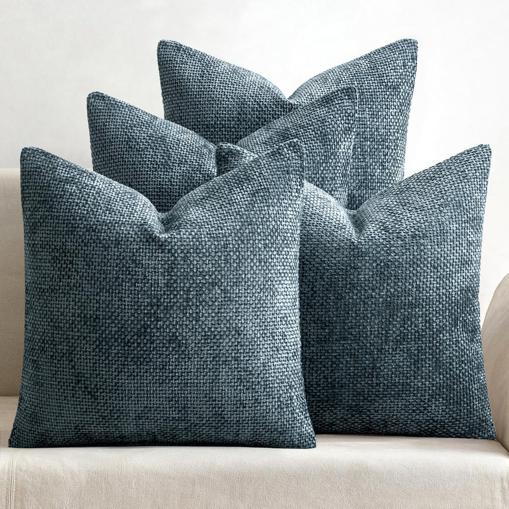 MIULEE Pack of 4 Couch Throw Pillow Covers 20x20 Inch Navy Blue Soft Decorative