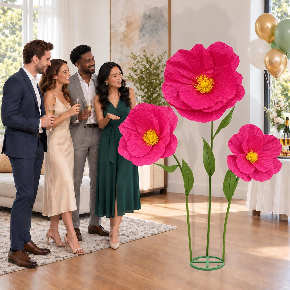 Giant Flowers for Decoration with Stand, Large Paper Artificial Flowers