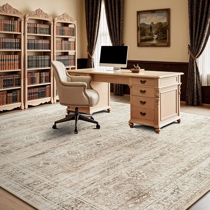Lofus 9x12 Area Rug for Living Room, Soft Neutral Carpets for Bedroom Dining - Image 4