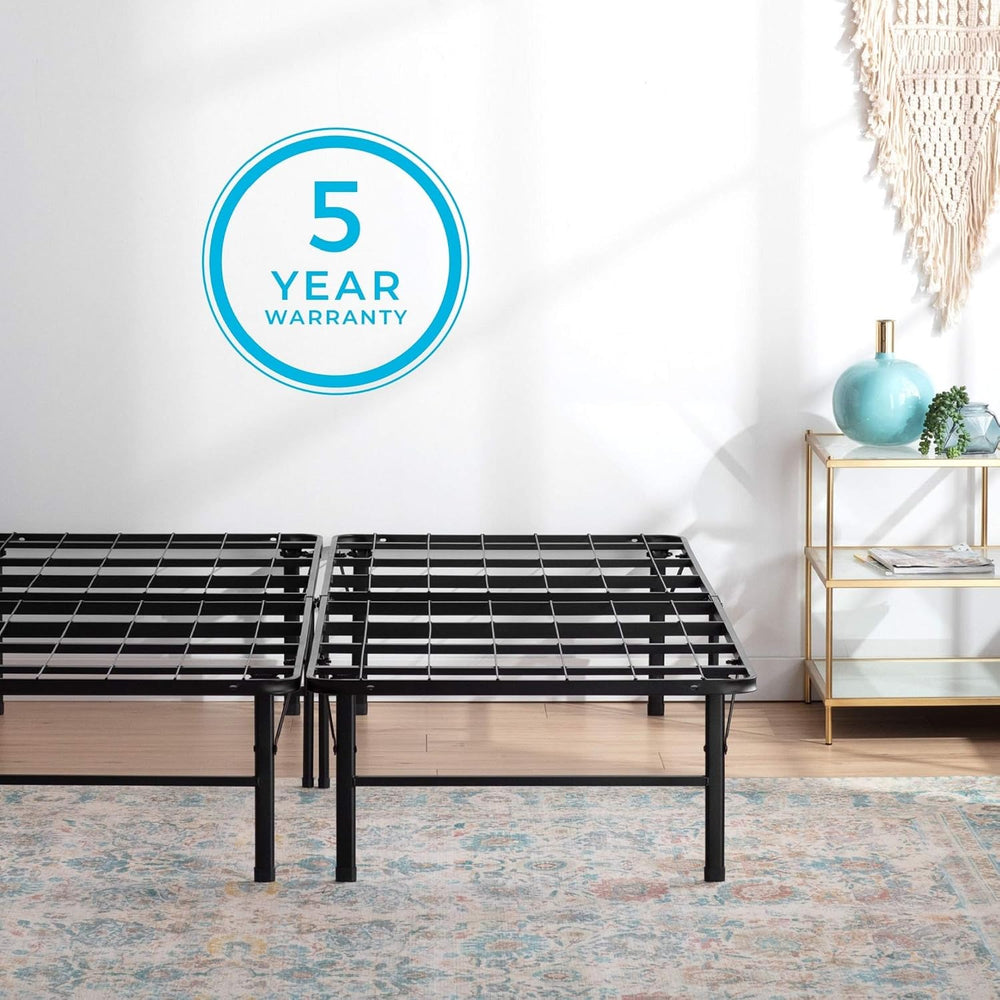 Linenspa 14 Inch Folding Metal Platform Bed Frame, Steel, Queen Size