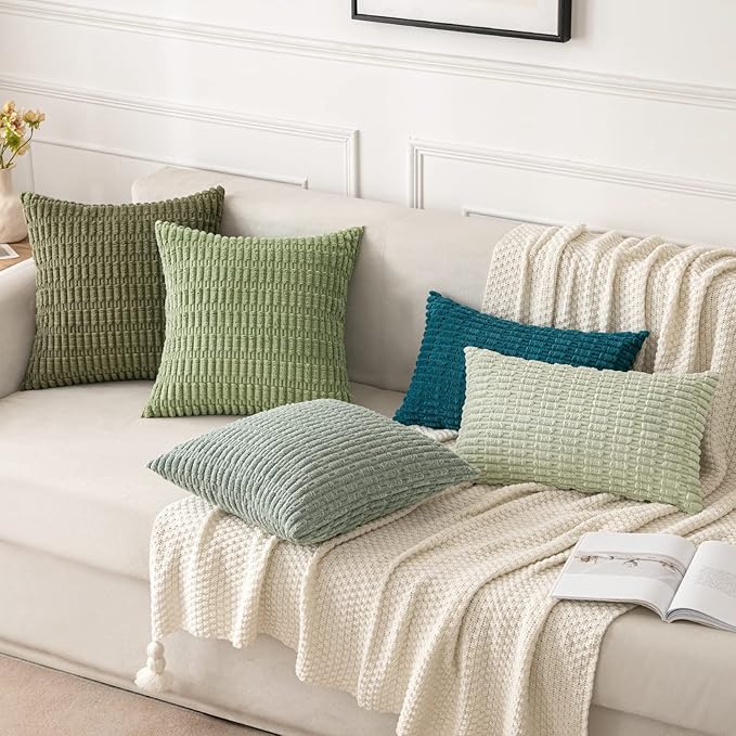 MIULEE Pack of 2 Corduroy Decorative Throw Pillow Covers 18x18 Inch Soft Boho - Image 4