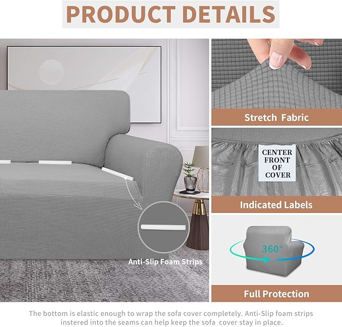 Easy-Going 100% Waterproof Oversized Chair Couch Cover, Dual Waterproof Sofa - Image 4